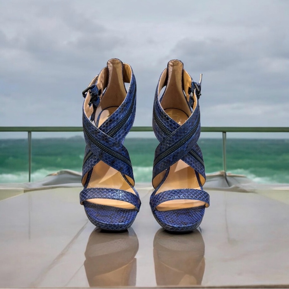 Vince Camuto Navy Strappy Sandal Heels - Picture 11 of 16